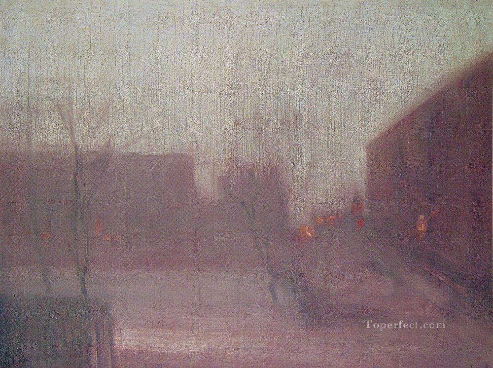 Nocturne Trafalgar Square Chelsea Snow James Abbott McNeill Whistler Oil Paintings